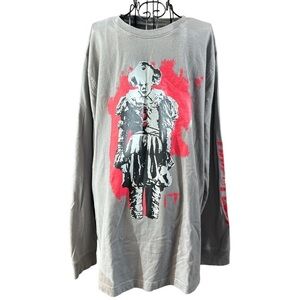 IT Chapter 2 The Movie Pennywise Time to Float Long Sleeve T-shirt Gray XL